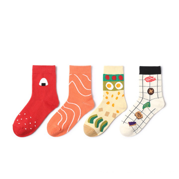 Nette hochwertige beliebte gestreifte Design lustiger Mädchen Frau Frau Custom Großhandel Happy Socken